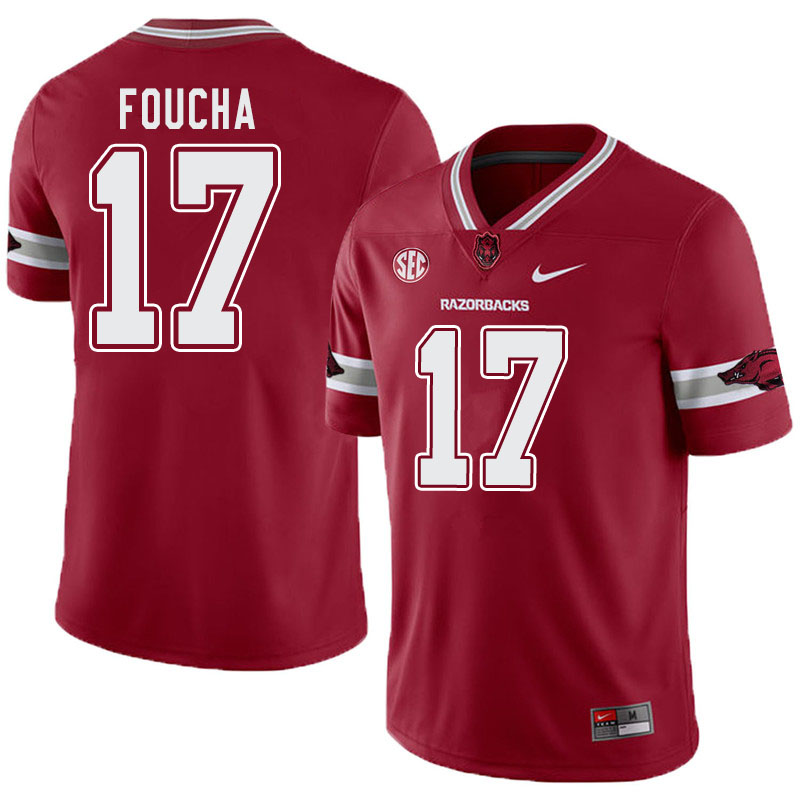 Men #17 Joe Foucha Arkansas Razorbacks College Football Alternate Jerseys-Cardinal